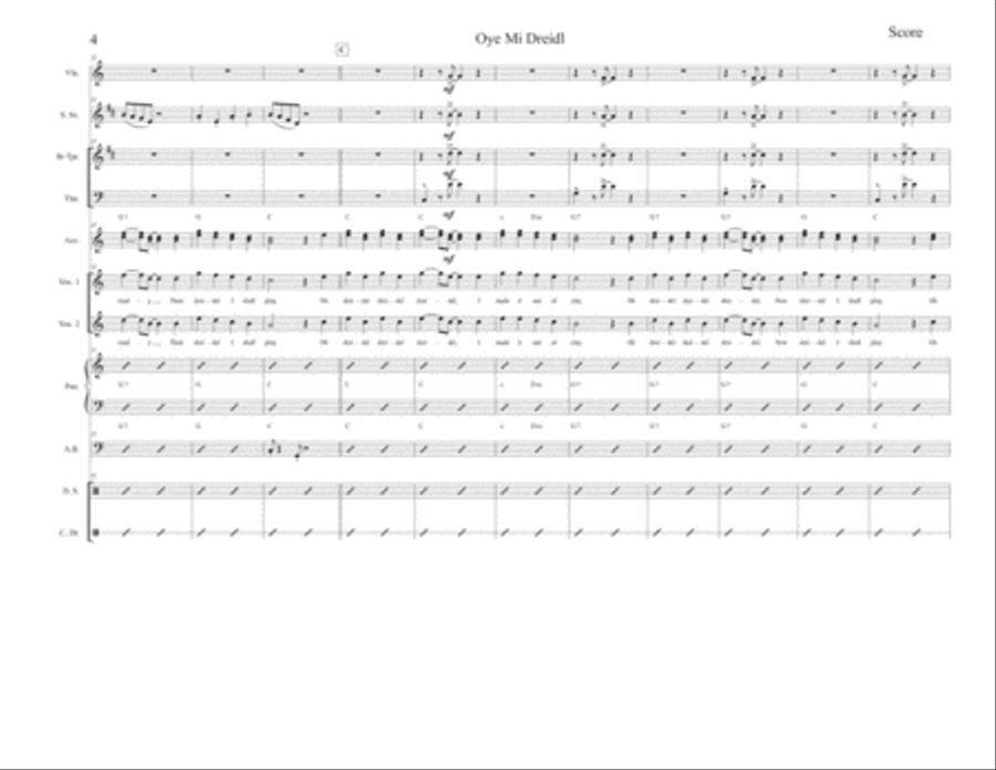Oye Mi Dreidl Large Ensemble scores gallery preview page 4