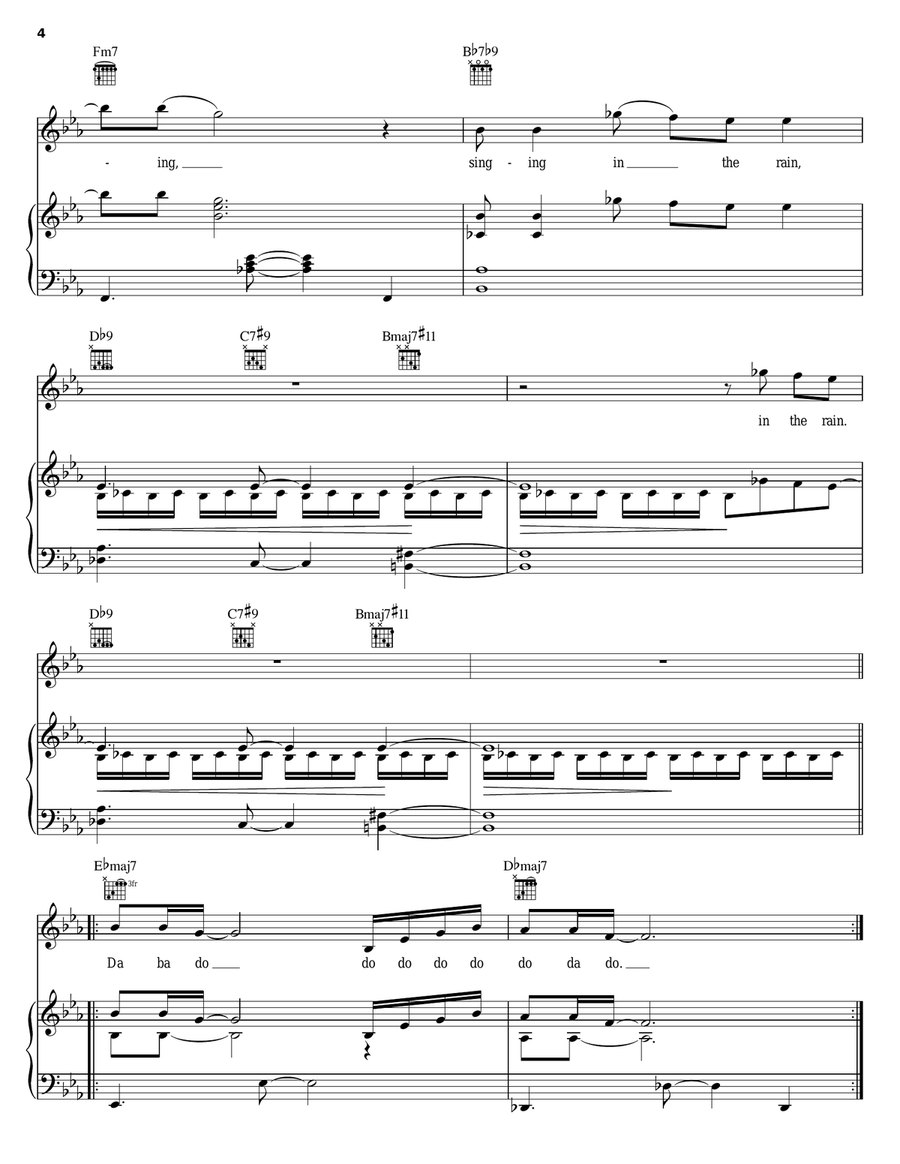 Singin' In The Rain Piano, Vocal, Guitar scores gallery preview page 4