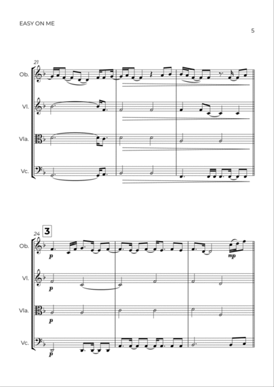 Easy On Me Oboe scores gallery preview page 5