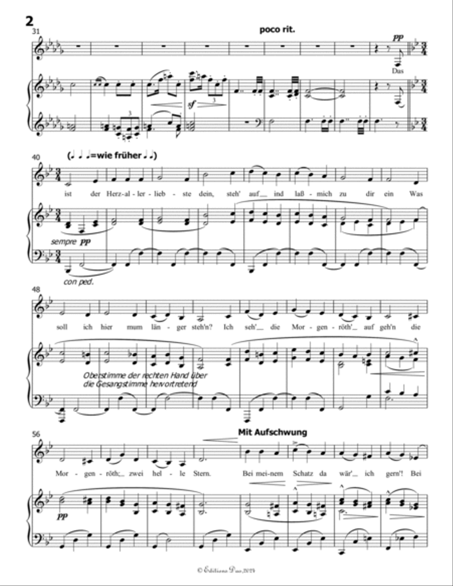 Wo die schönen Trompeten blasen, by Mahler, in b flat minor Piano, Vocal scores gallery preview page 4