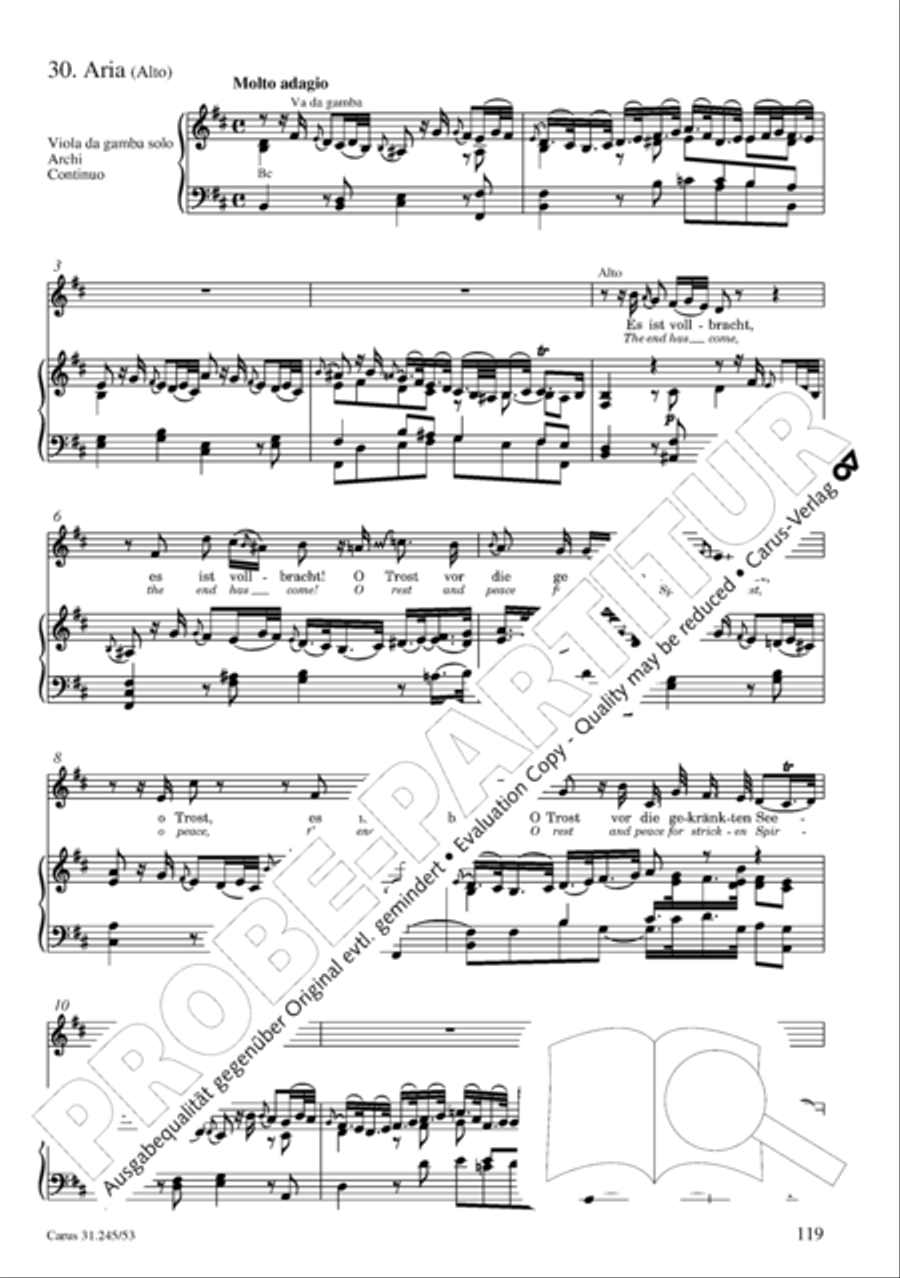 St. John Passion (Johannes-Passion) 4-Part scores gallery preview page 120