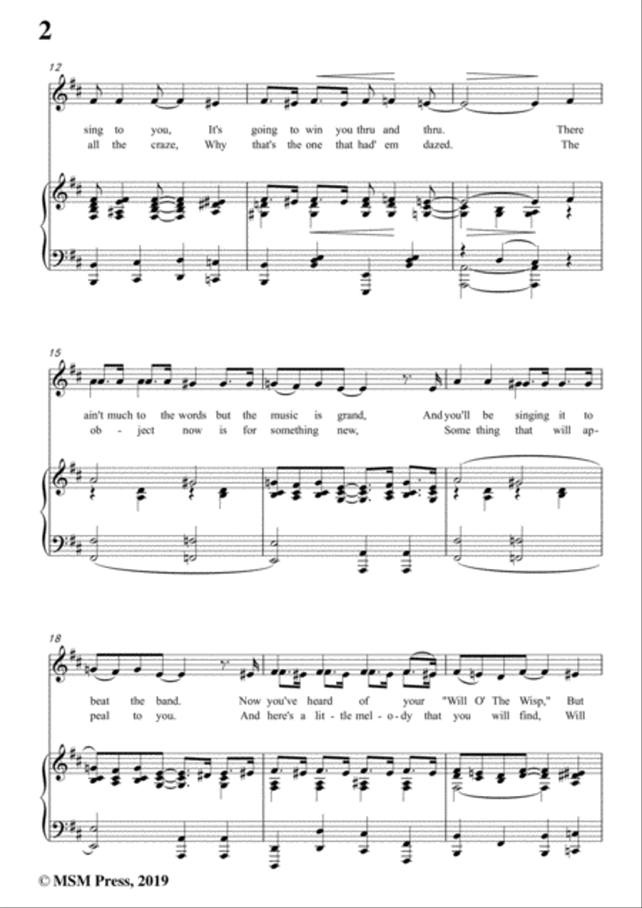 Bob Carleton-Ja-Da,in D Major,for Voice and Piano Piano, Vocal scores gallery preview page 4