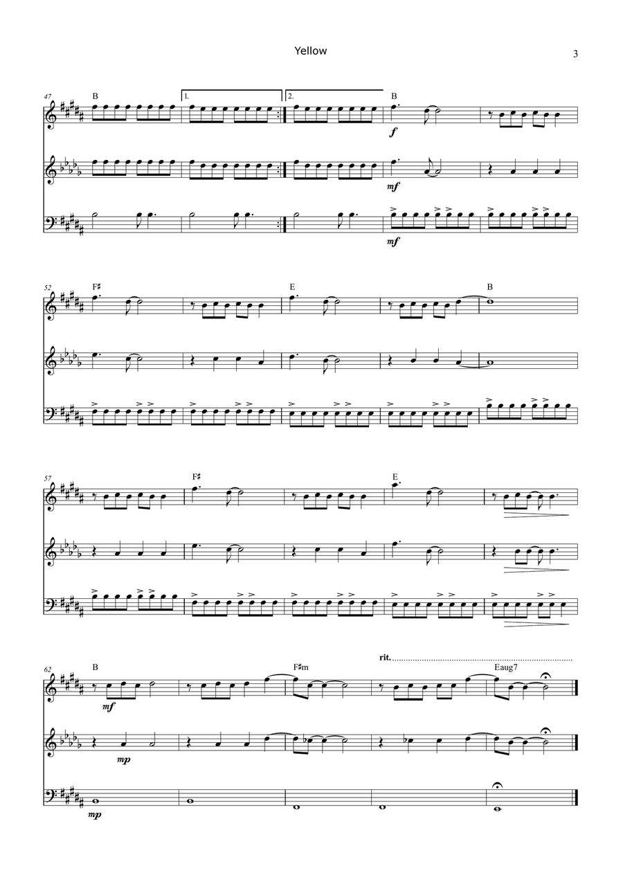 Yellow Small Ensemble scores gallery preview page 3