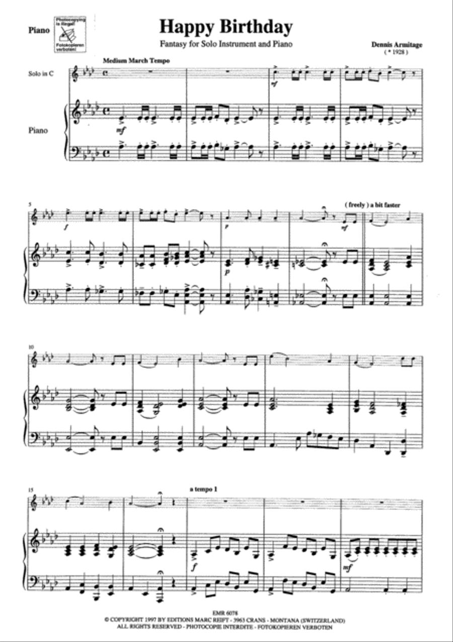 Happy Birthday Tenor Saxophone scores gallery preview page 4