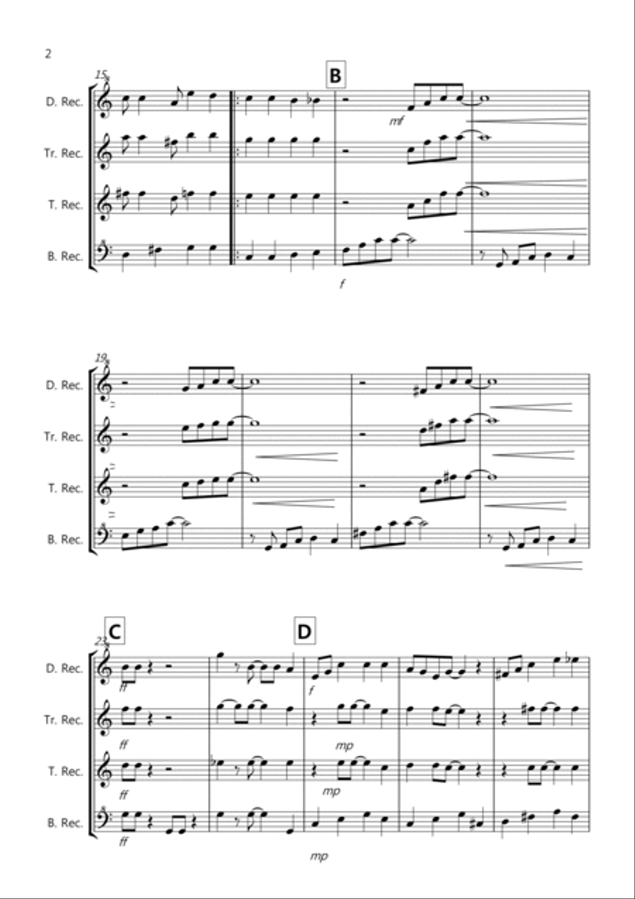 Burnie's Ragtime for Recorder Quartet Recorder scores gallery preview page 2