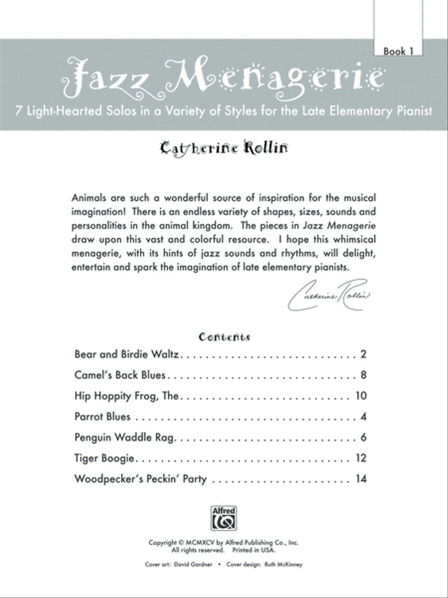 Jazz Menagerie, Book 1 Jazz Menagerie, Book 1 Easy Piano scores gallery preview page 2