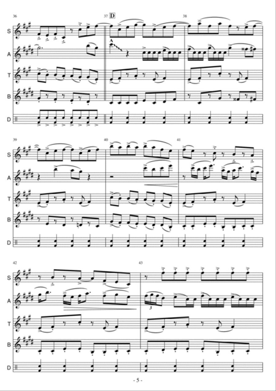 Babylon - Main Title Theme Saxophone Quartet scores gallery preview page 5