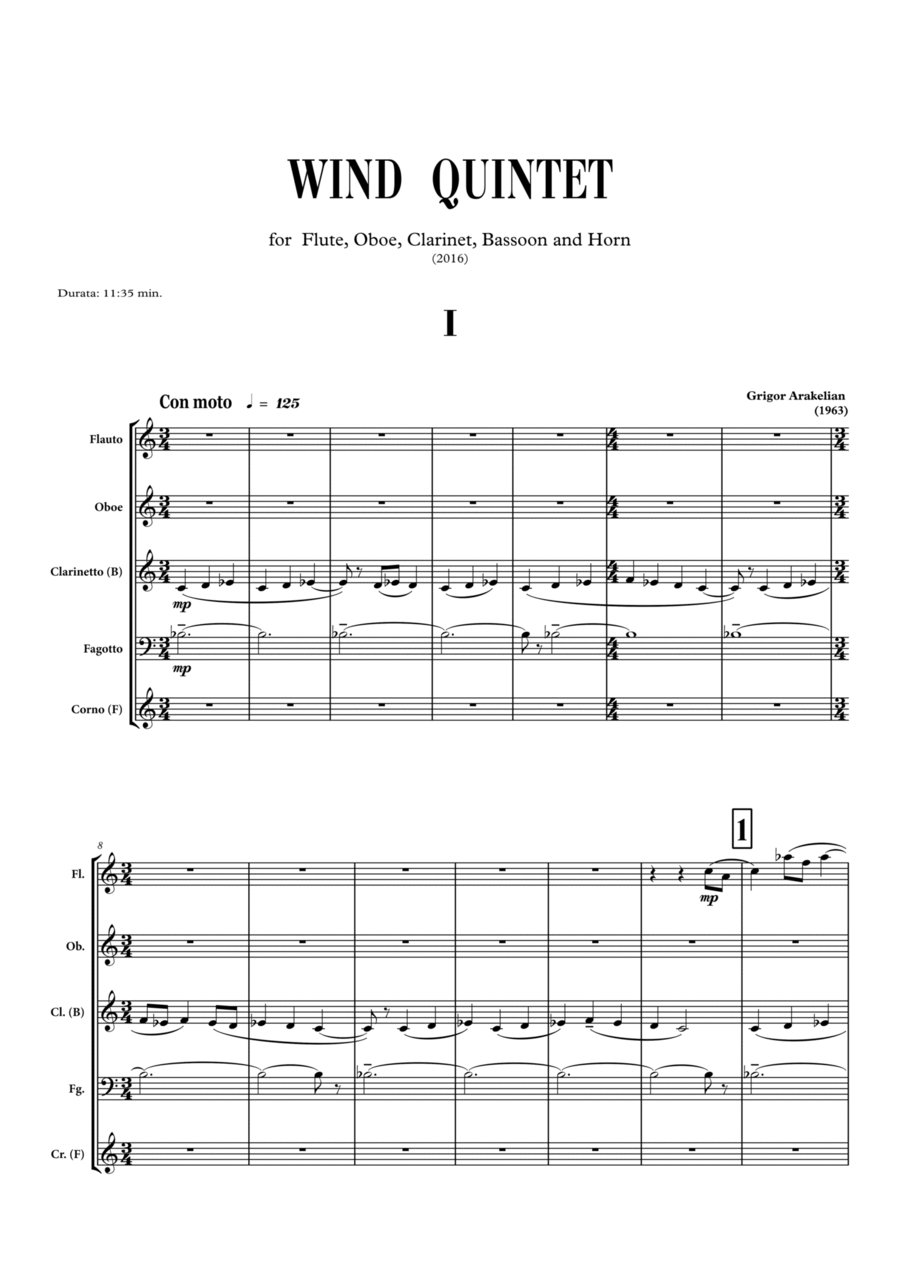 Wind Quintet Woodwind Quintet scores gallery preview page 1