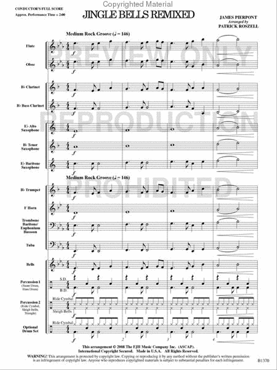Jingle Bells Remixed Concert Band scores gallery preview page 2
