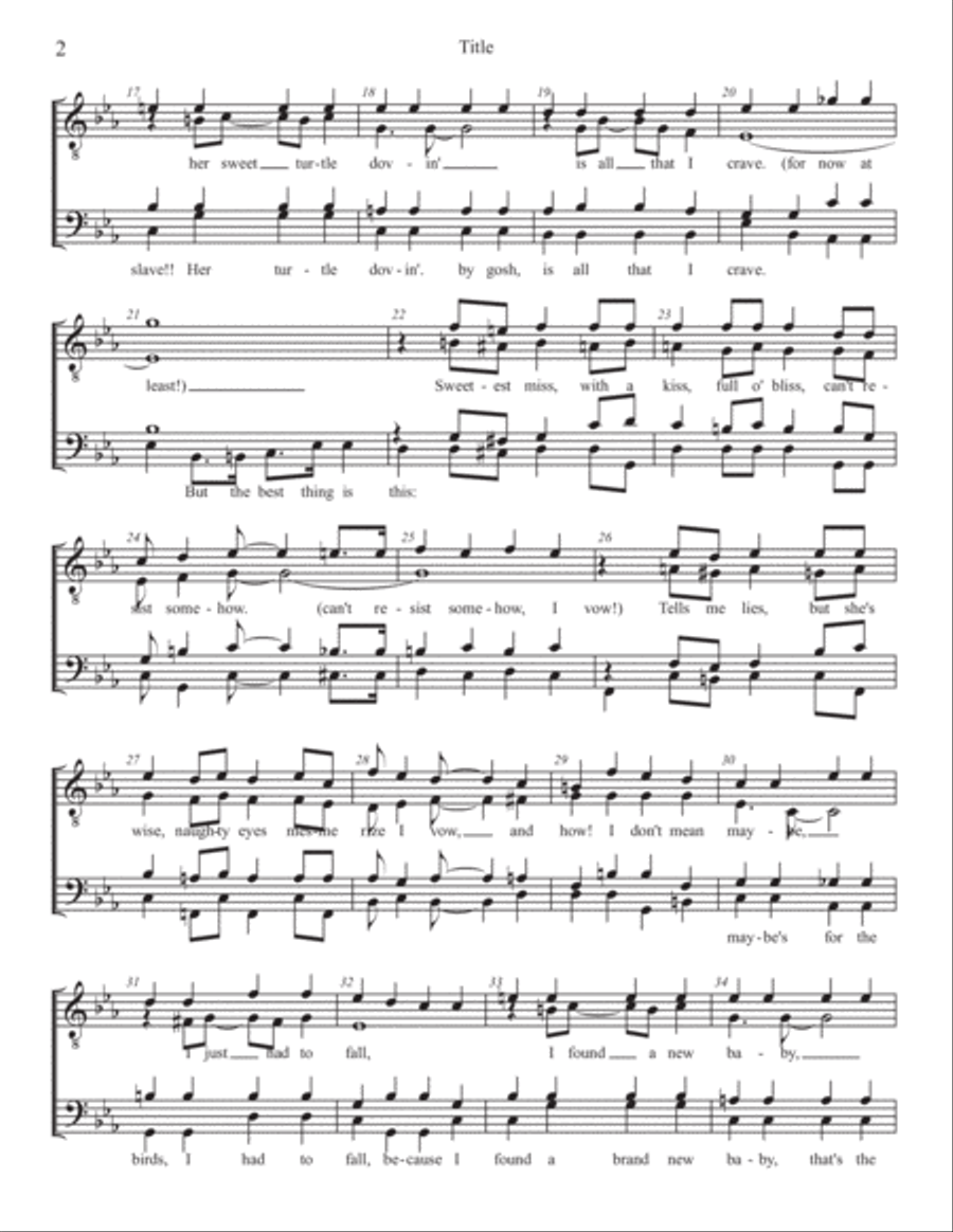 I've Found a New Baby I've Found a New Baby TTBB scores gallery preview page 2