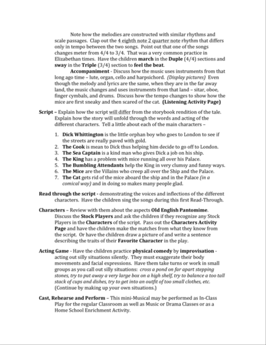 The Tale of Dick Whittington and His Cat - Lesson Plans