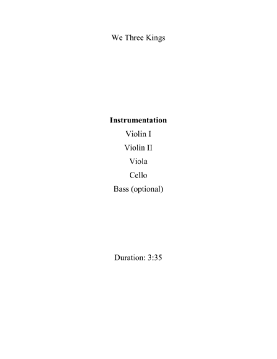 We Three Kings We Three Kings String Quintet scores gallery preview page 2