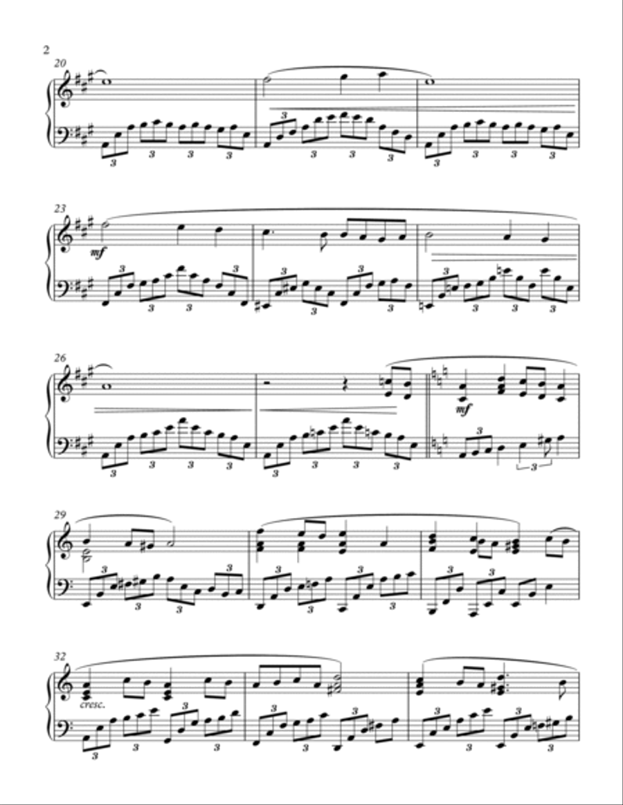 Prelude in A Major Piano Solo scores gallery preview page 2