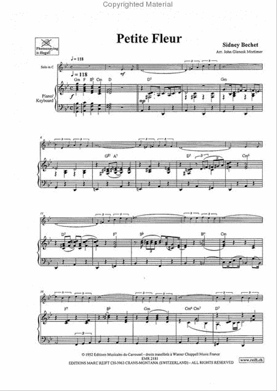 Petite Fleur Flute Solo scores gallery preview page 4