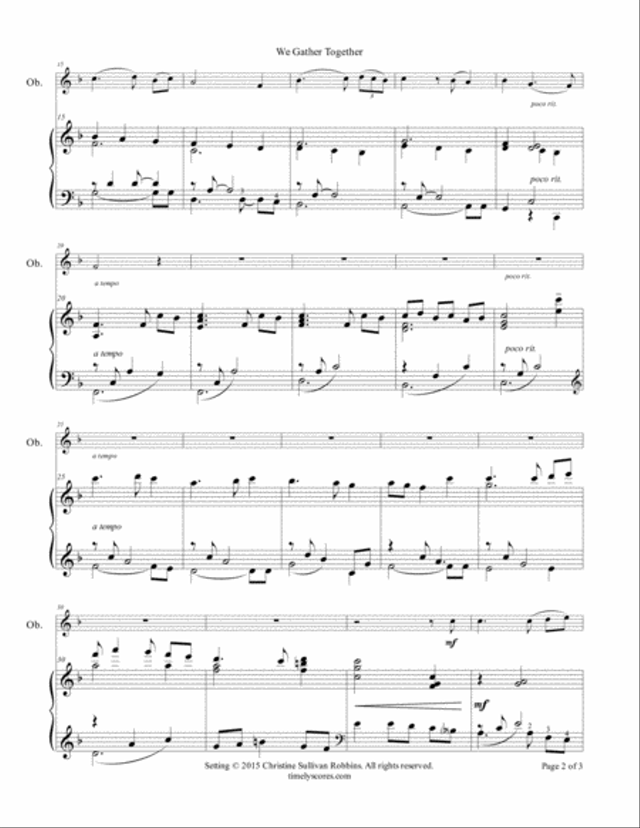 We Gather Together (We Praise Thee, O God) Piano scores gallery preview page 2