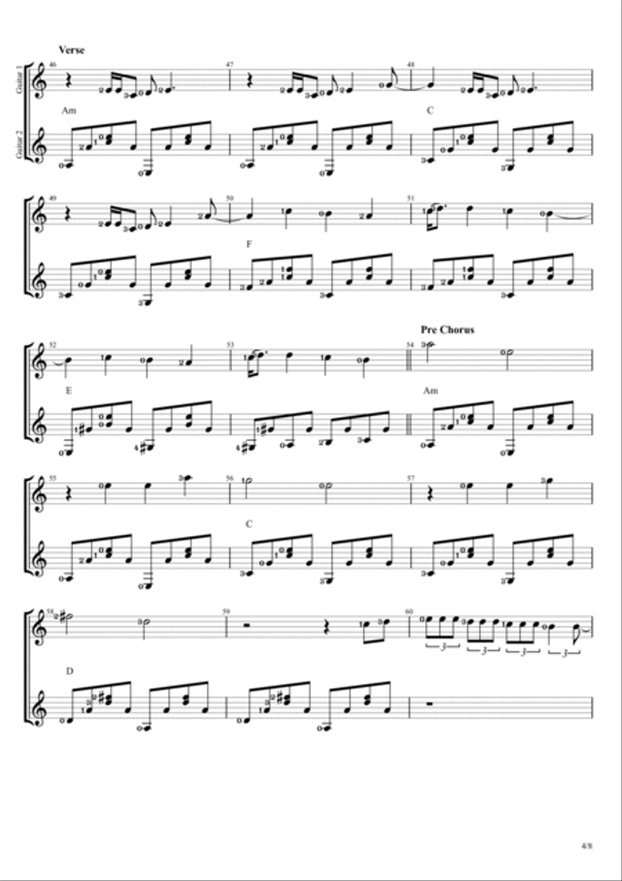 Fallin Guitar Solo scores gallery preview page 4