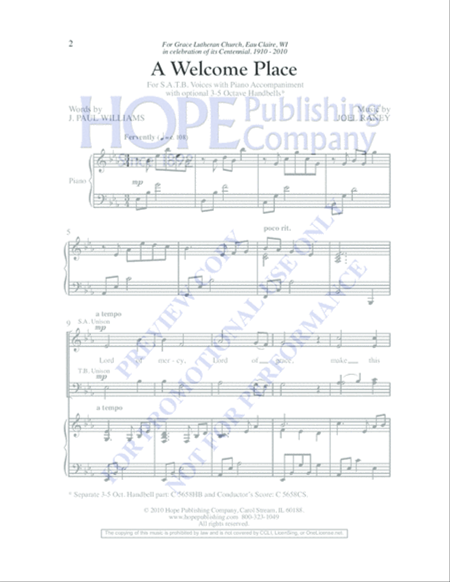 A Welcome Place 4-Part scores gallery preview page 2