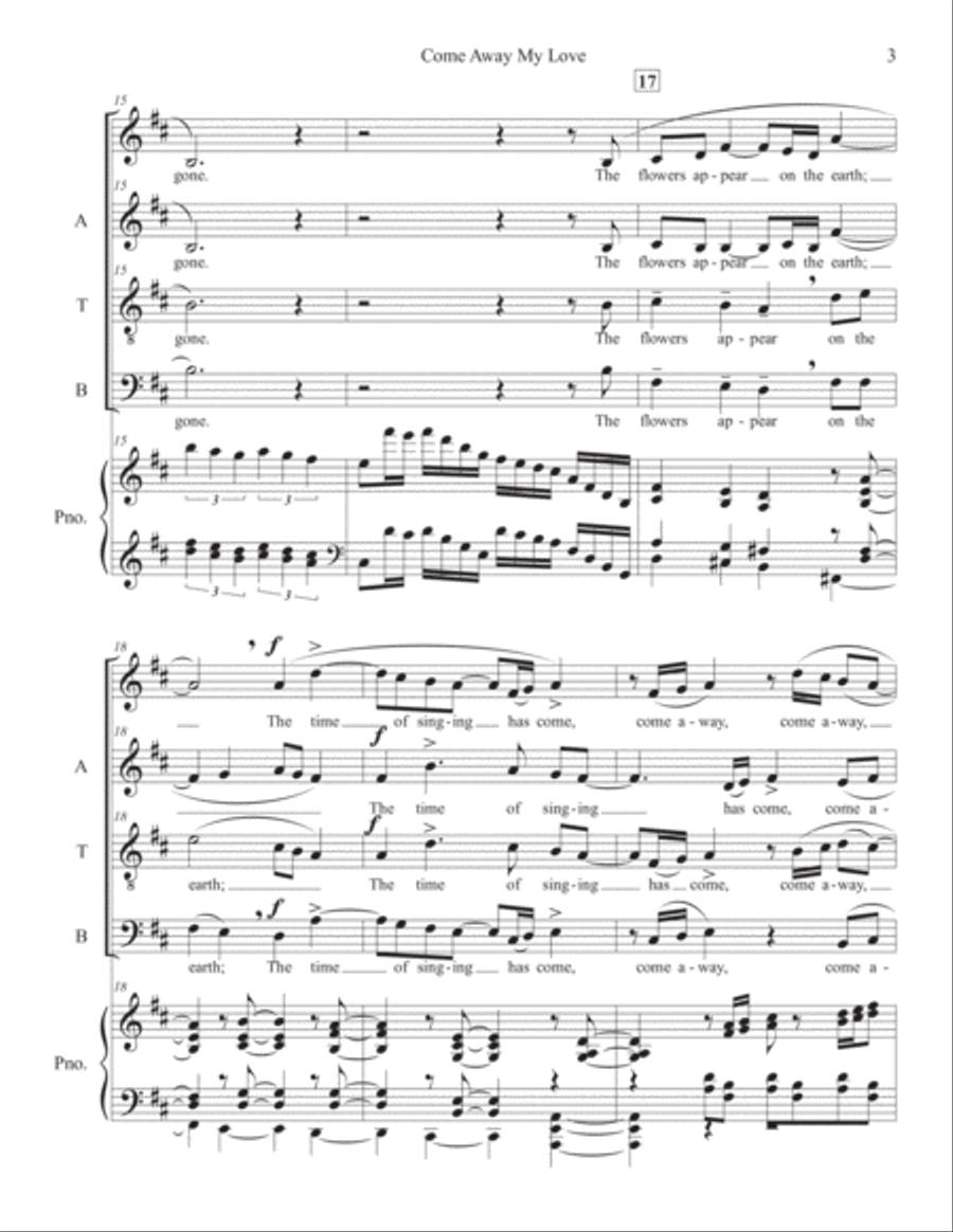 Come Away My Love Come Away My Love 4-Part scores gallery preview page 3
