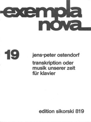 Book cover for Transkription Oder Musik Unserer Zeit For Piano