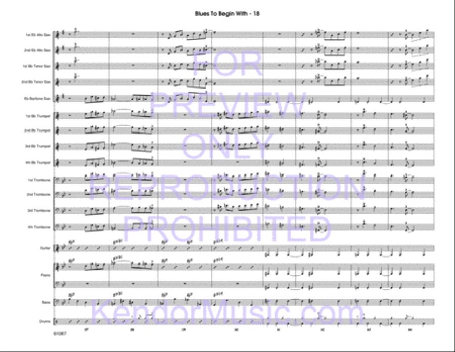 Blues To Begin With (Full Score) Jazz Ensemble scores gallery preview page 19