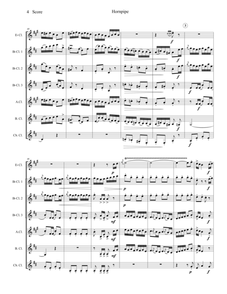 Hornpipe for Clarinet Choir - Korngold image number null