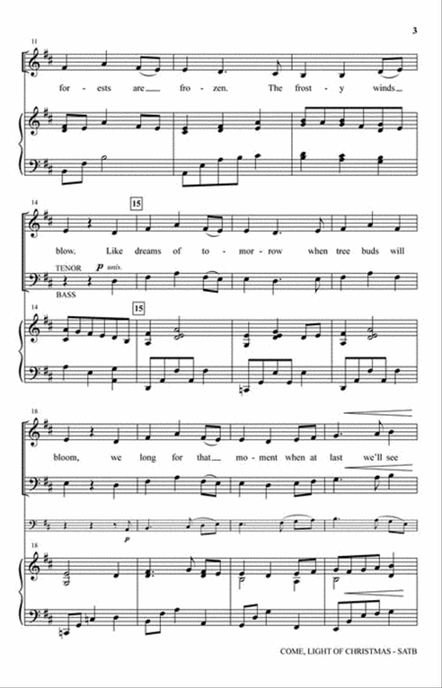 Come, Light Of Christmas 4-Part scores gallery preview page 3