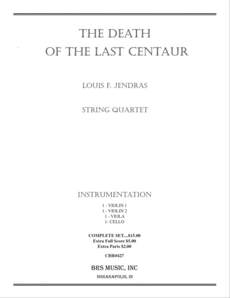 The Death of the Last Centaur String Quartet scores gallery preview page 1