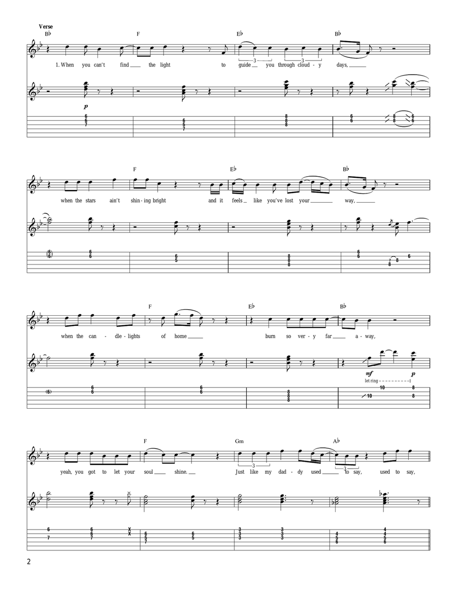 Soul Shine Acoustic Guitar scores gallery preview page 2