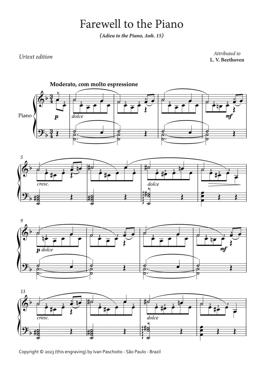 Farewell to the piano (Adieu to the piano)