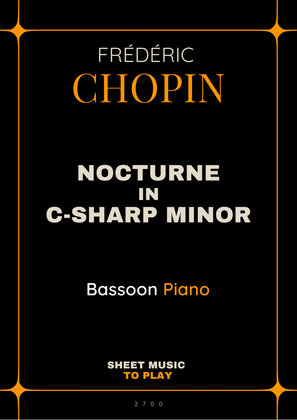 Book cover for Nocturne No.20 in C-Sharp minor - Bassoon and Piano (Full Score and Parts)