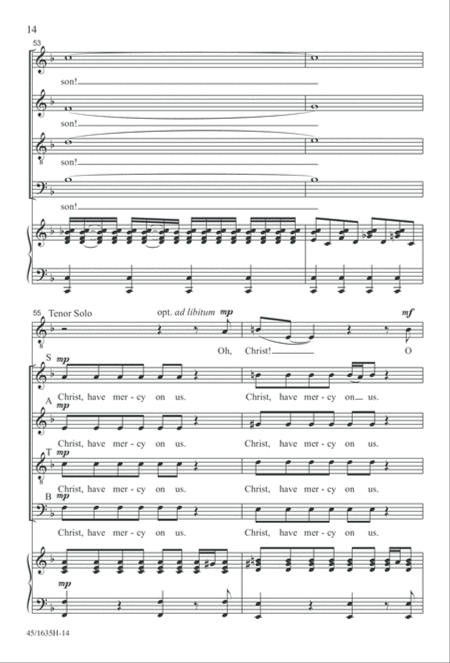 Mass: A Celebration of Love and Joy 4-Part scores gallery preview page 14