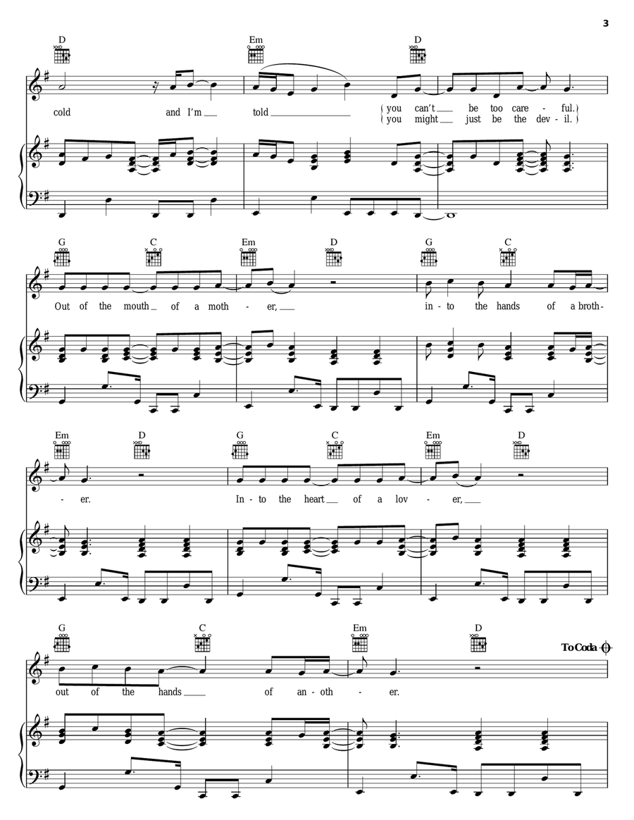 Hands Piano, Vocal, Guitar scores gallery preview page 3