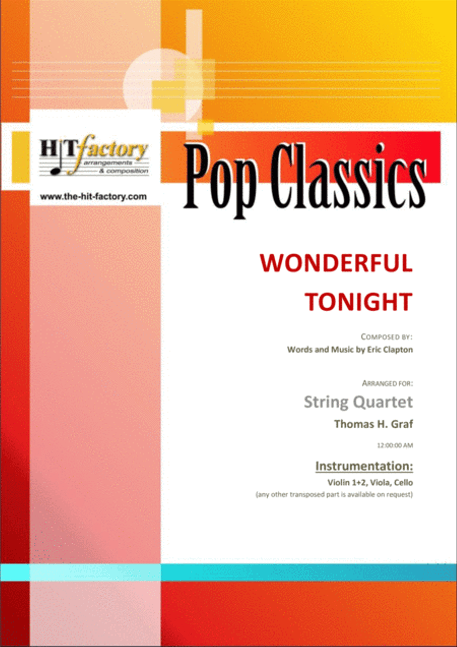 Wonderful Tonight String Quartet scores gallery preview page 1