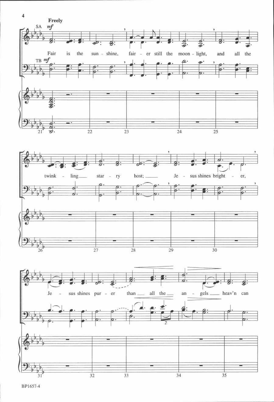 Fairest Lord Jesus - Hakes 4-Part scores gallery preview page 4