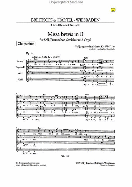 Missa brevis in B K. 275 (272B)