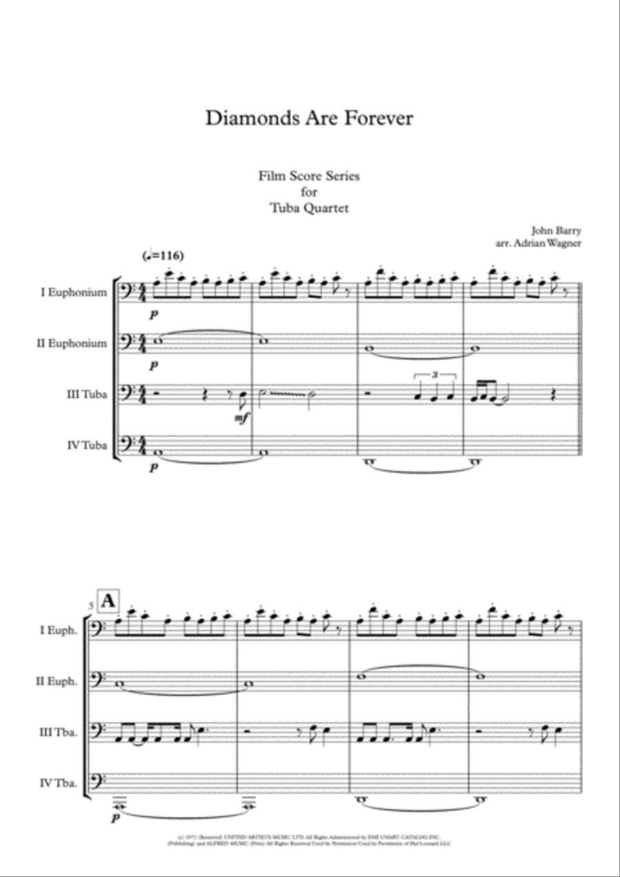 Diamonds Are Forever Diamonds Are Forever Brass Quartet scores gallery preview page 3
