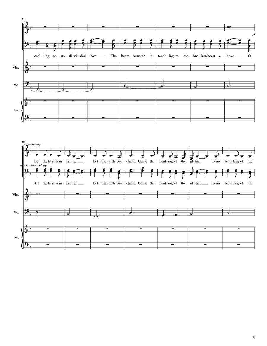 Come Healing 4-Part scores gallery preview page 5