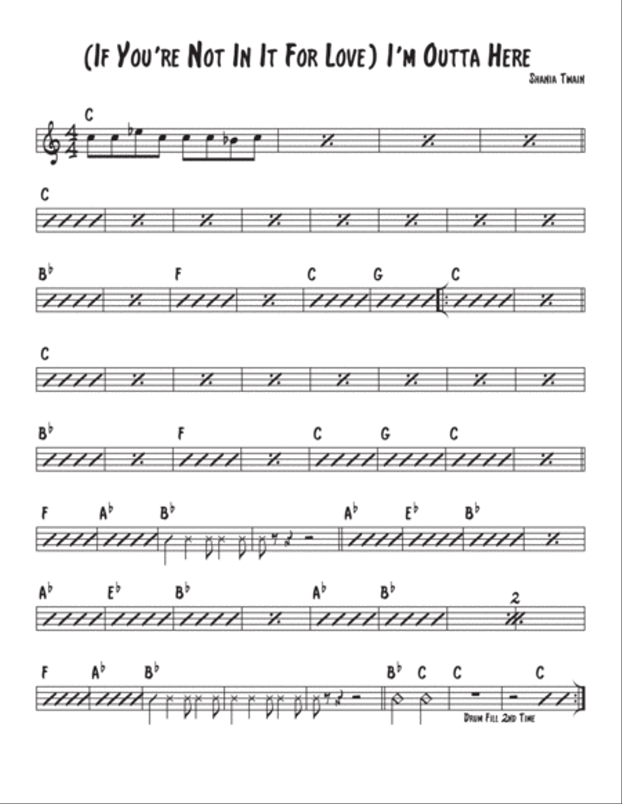 (if You're Not In It For Love) I'm Outta Here! Piano, Vocal, Guitar scores gallery preview page 1