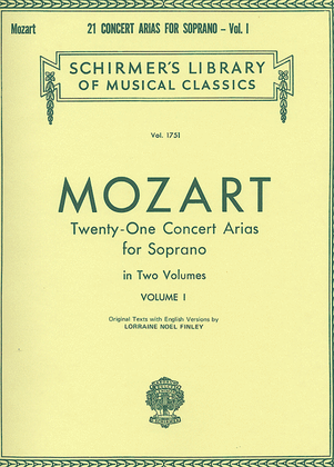 Book cover for 21 Concert Arias for Soprano – Volume I