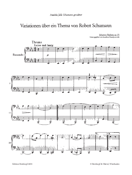 Variations on a Theme of Robert Schumann Op. 23