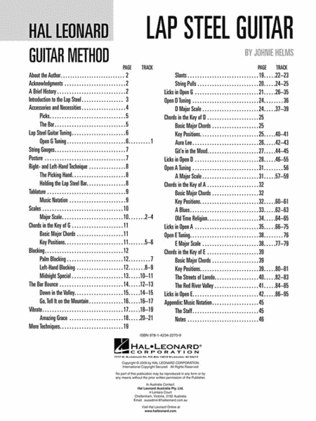 The Hal Leonard Lap Steel Guitar Method image number null