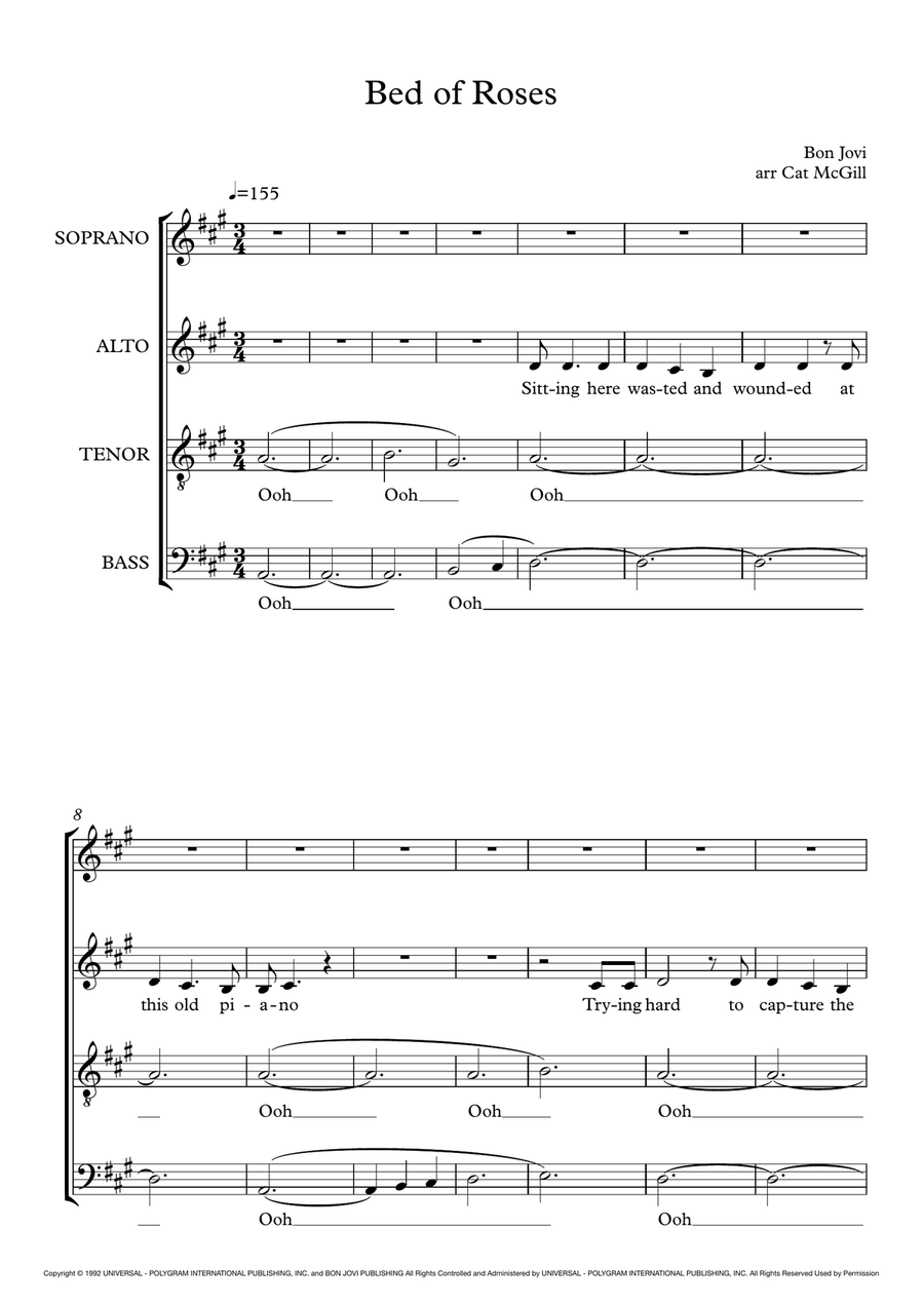 Bed Of Roses 4-Part scores gallery preview page 1