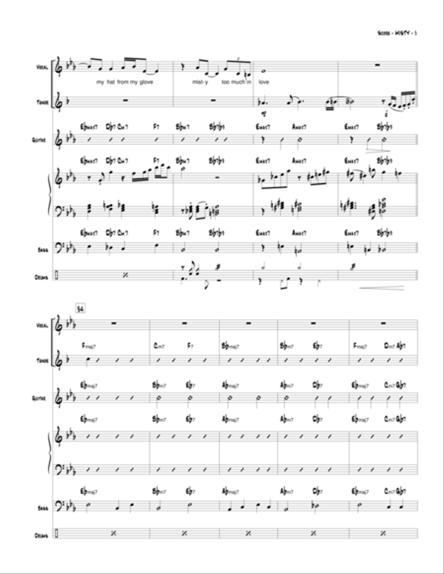 Misty Misty Small Ensemble scores gallery preview page 6
