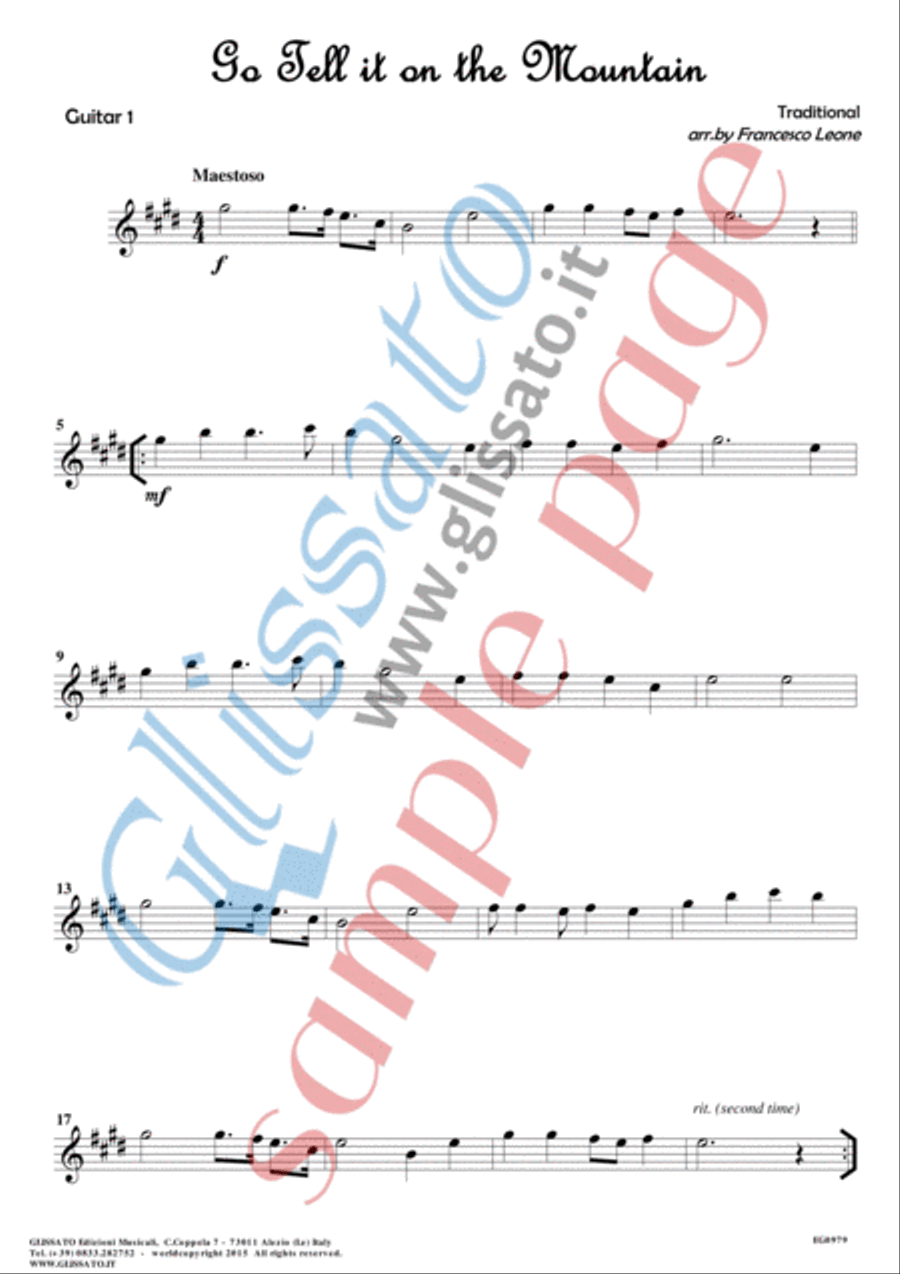 10 Easy Christmas Tunes - Guitar Quartet (set of parts) Guitar Ensemble scores gallery preview page 5