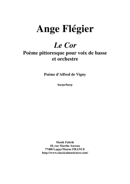 Ange Flégier: Le Cor for bass voice and orchestra,Harp part
