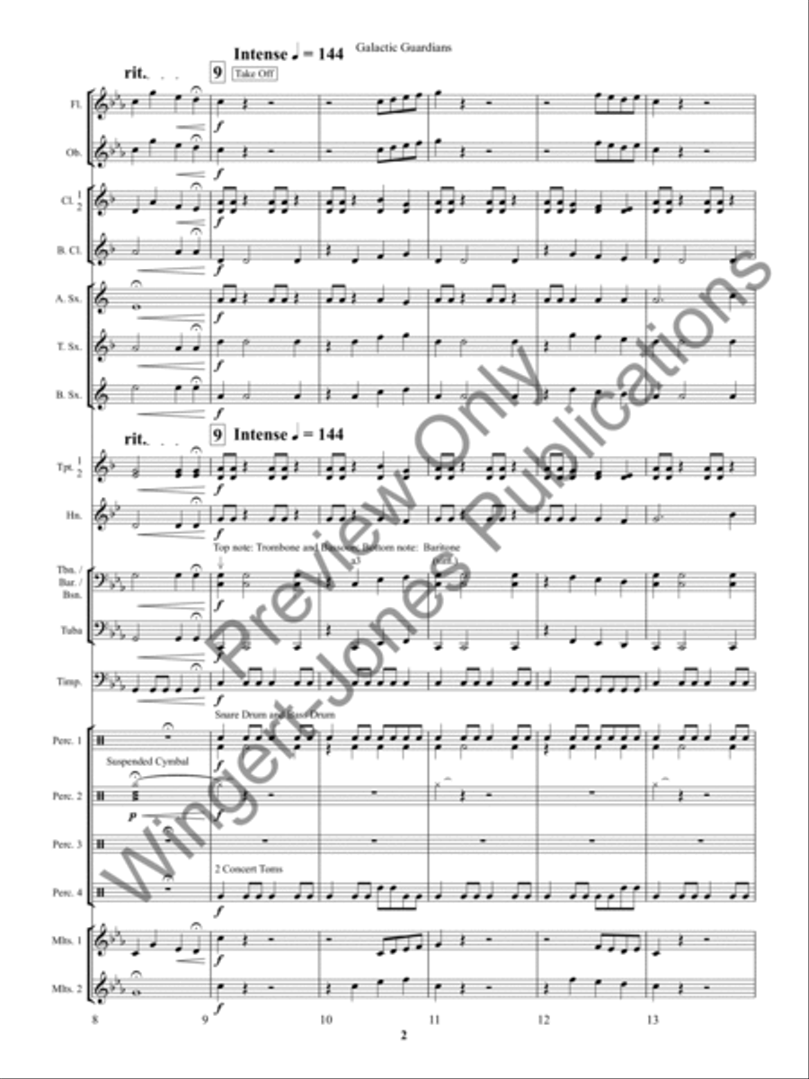Galactic Guardians Concert Band scores gallery preview page 6