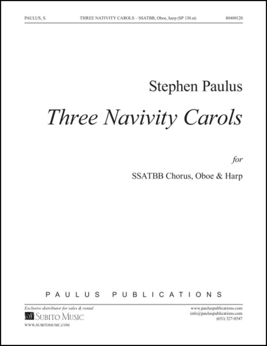 Three Nativity Carols SSATBB scores gallery preview page 1