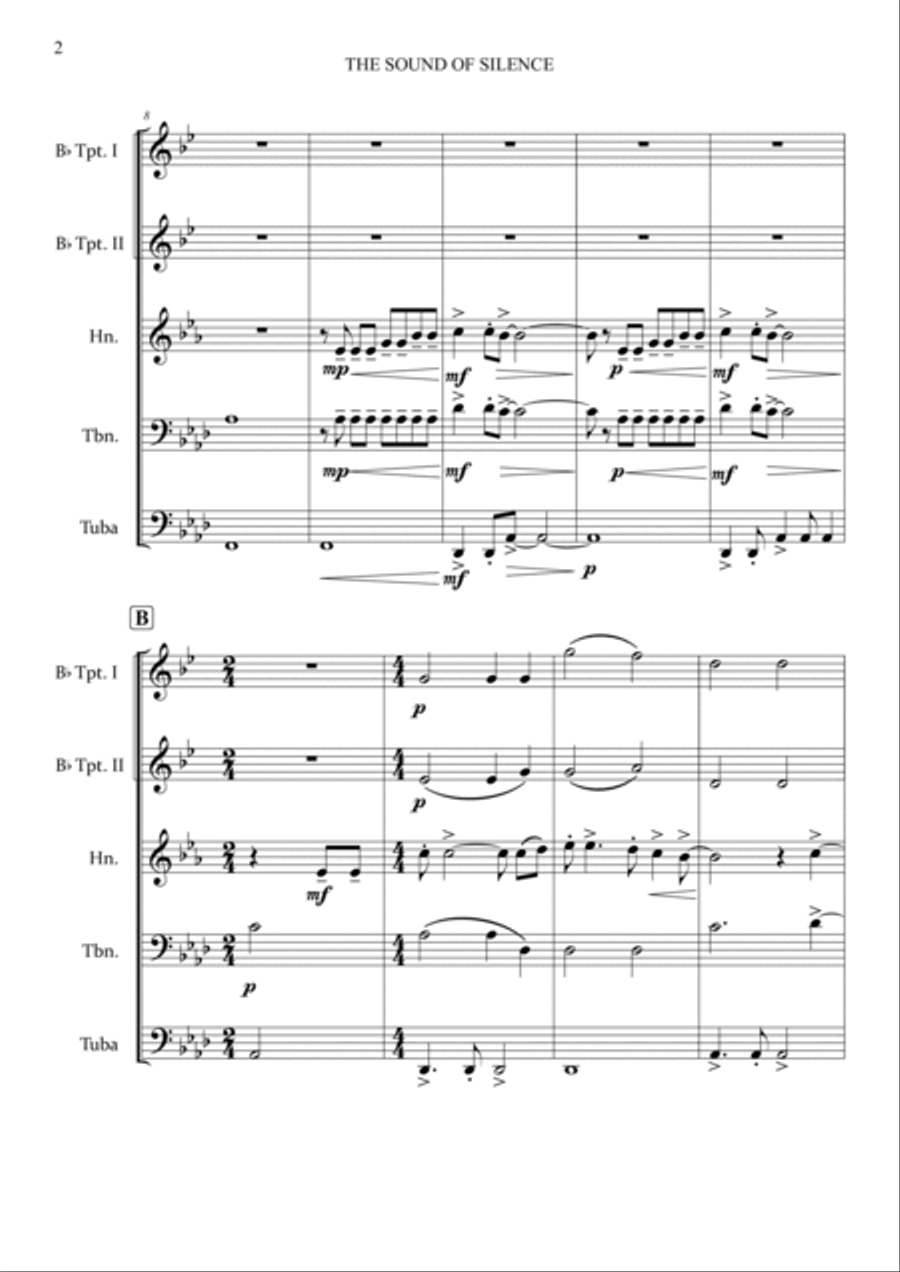 The Sound Of Silence Brass Ensemble scores gallery preview page 4