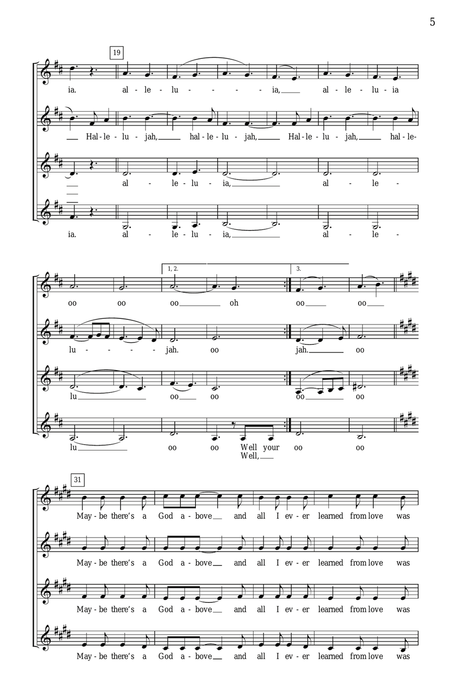 Hallelujah (arr. Deke Sharon) SSA scores gallery preview page 3
