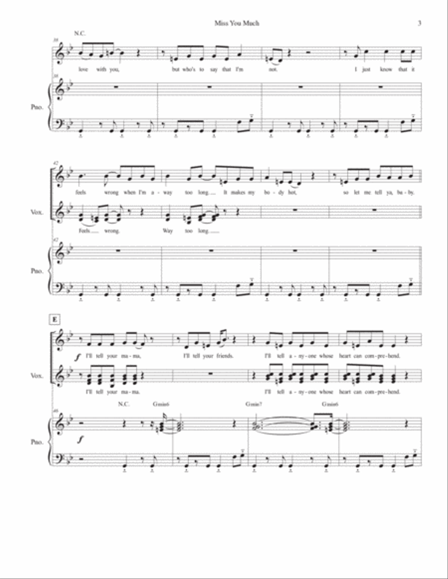 Miss You Much Voice scores gallery preview page 3